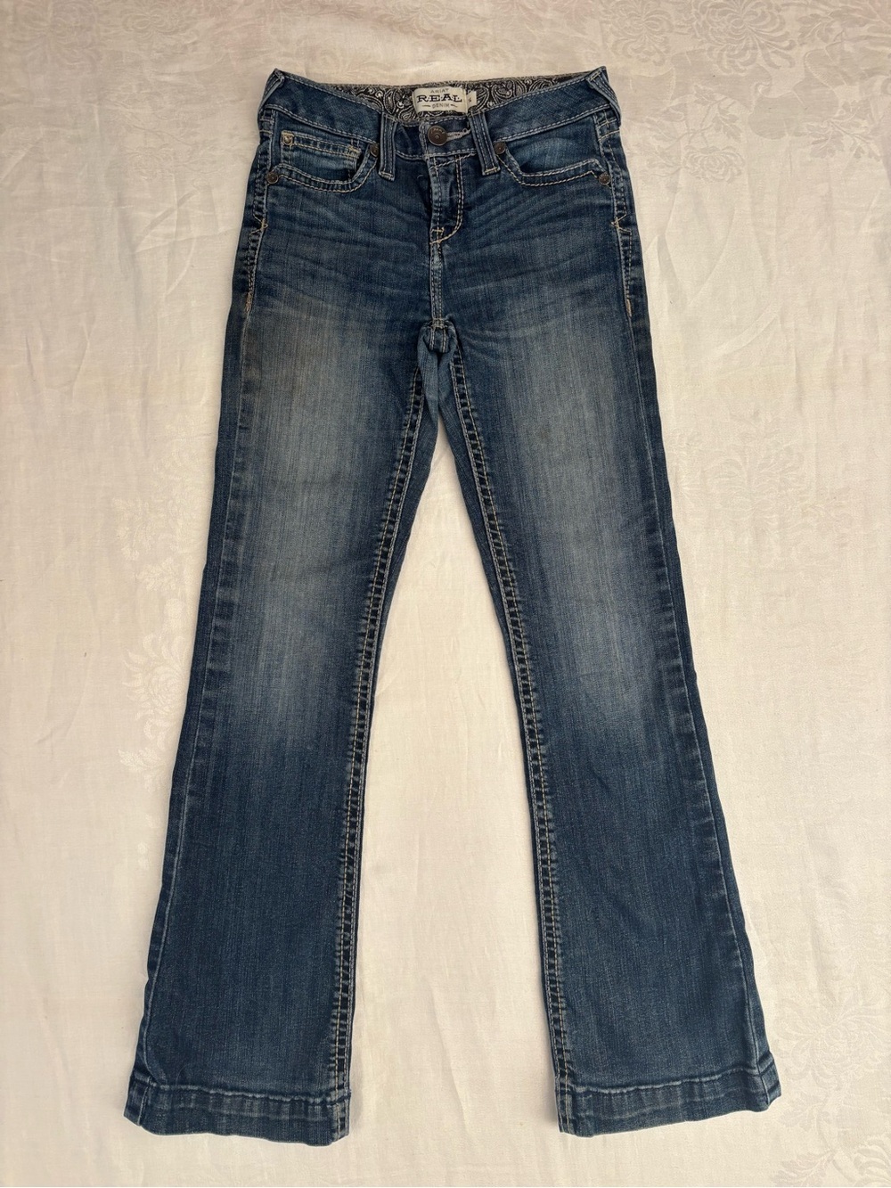 Ariat REAL Girls 14 Estella Wide Leg Jeans Nightshade Western Cowgirl Y2K
